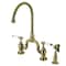 Kingston Brass Bridge Kitchen Faucet with Brass Sprayer, Antique Brass KS7793BPLBS - alternate 1